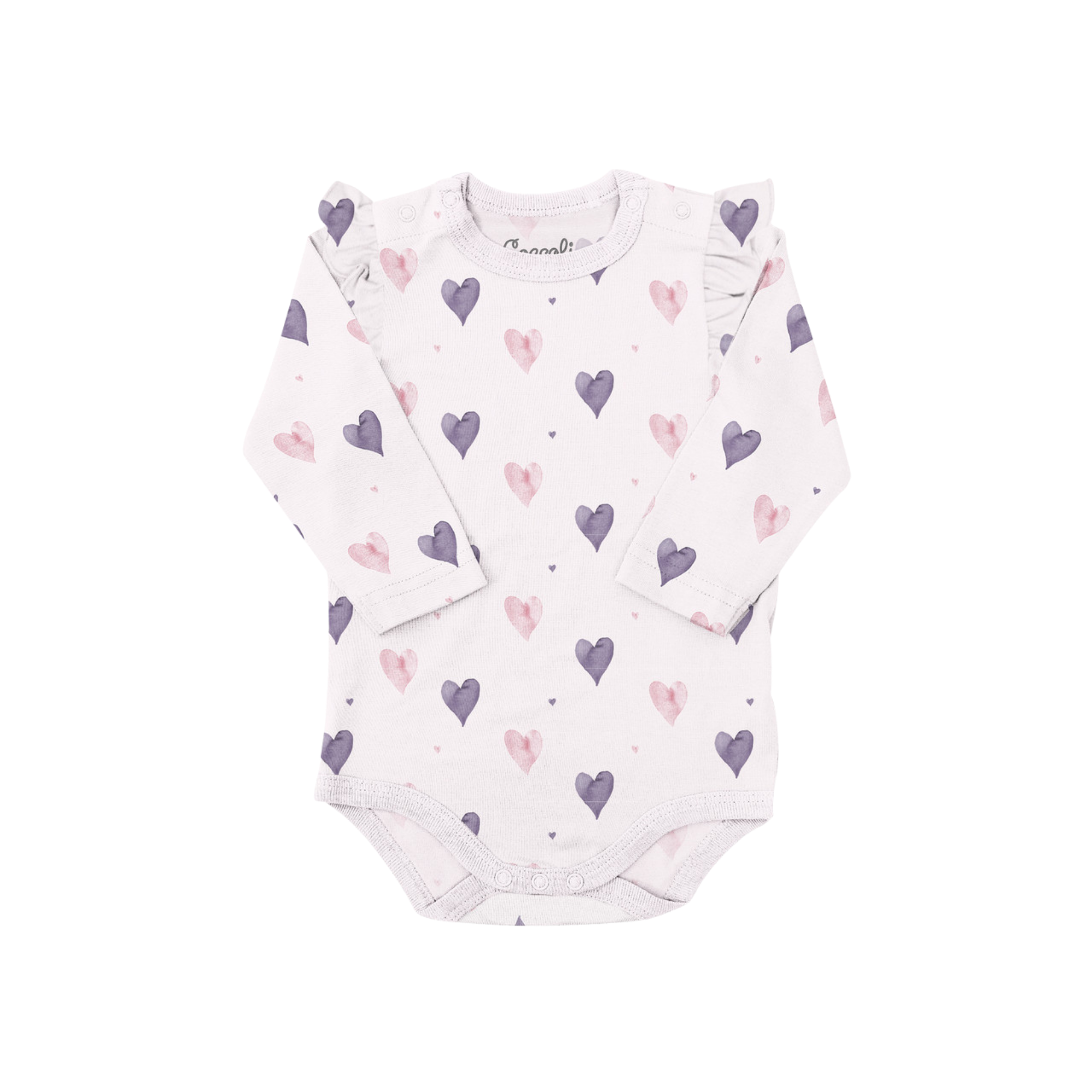 Combinaison en modal COCCOLI - Cœurs sur rose clair