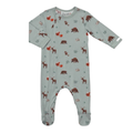 COCCOLI Modal Zipper Footie - Animals on Mercury