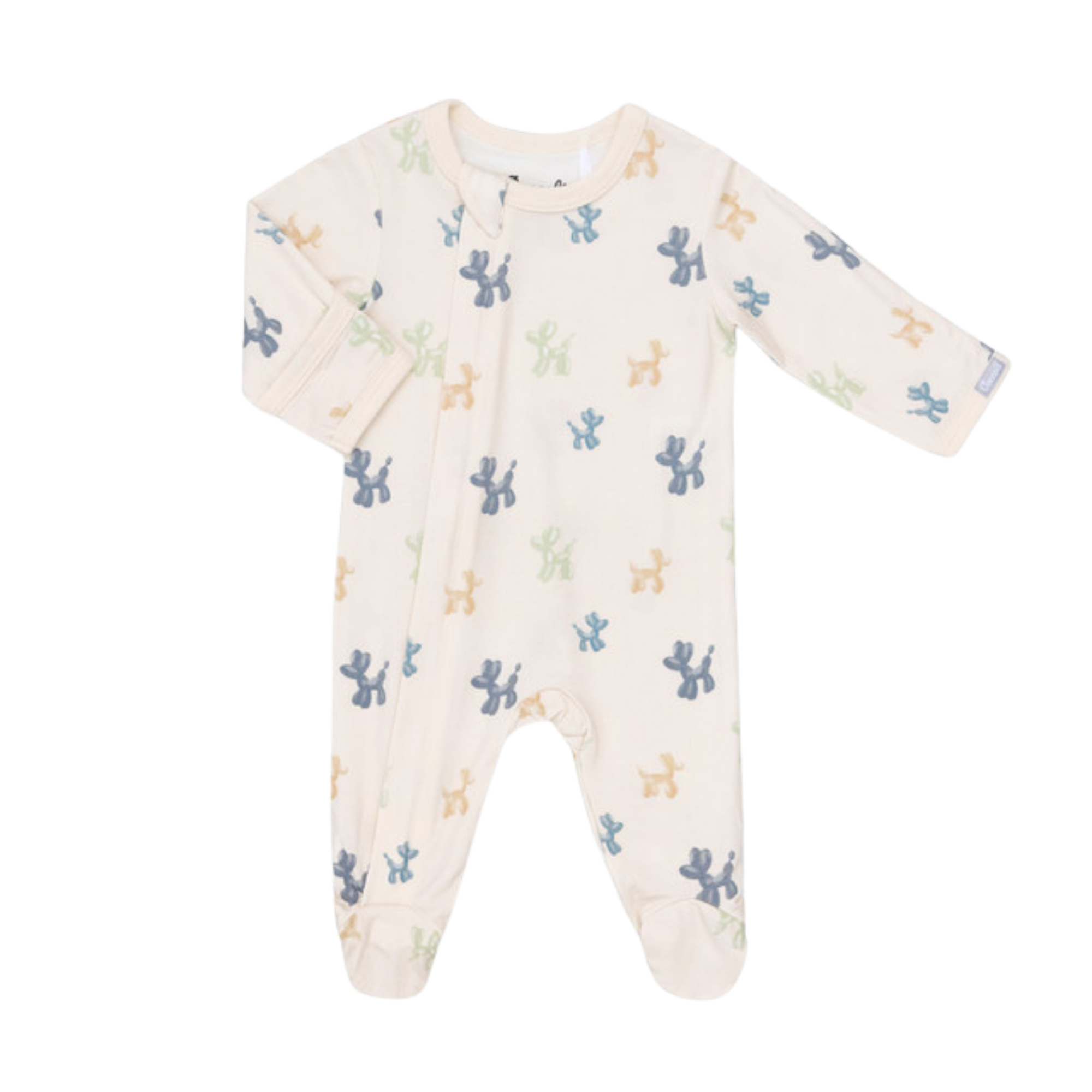 COCCOLI Modal Zipper Footie - Dog Balloons