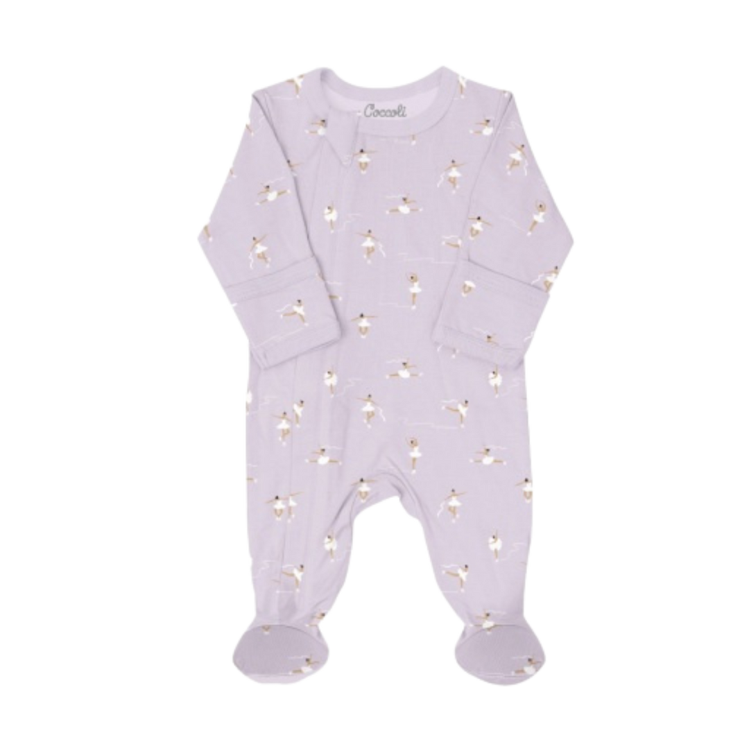Chaussons zippés en modal COCCOLI - Patinage artistique sur violet