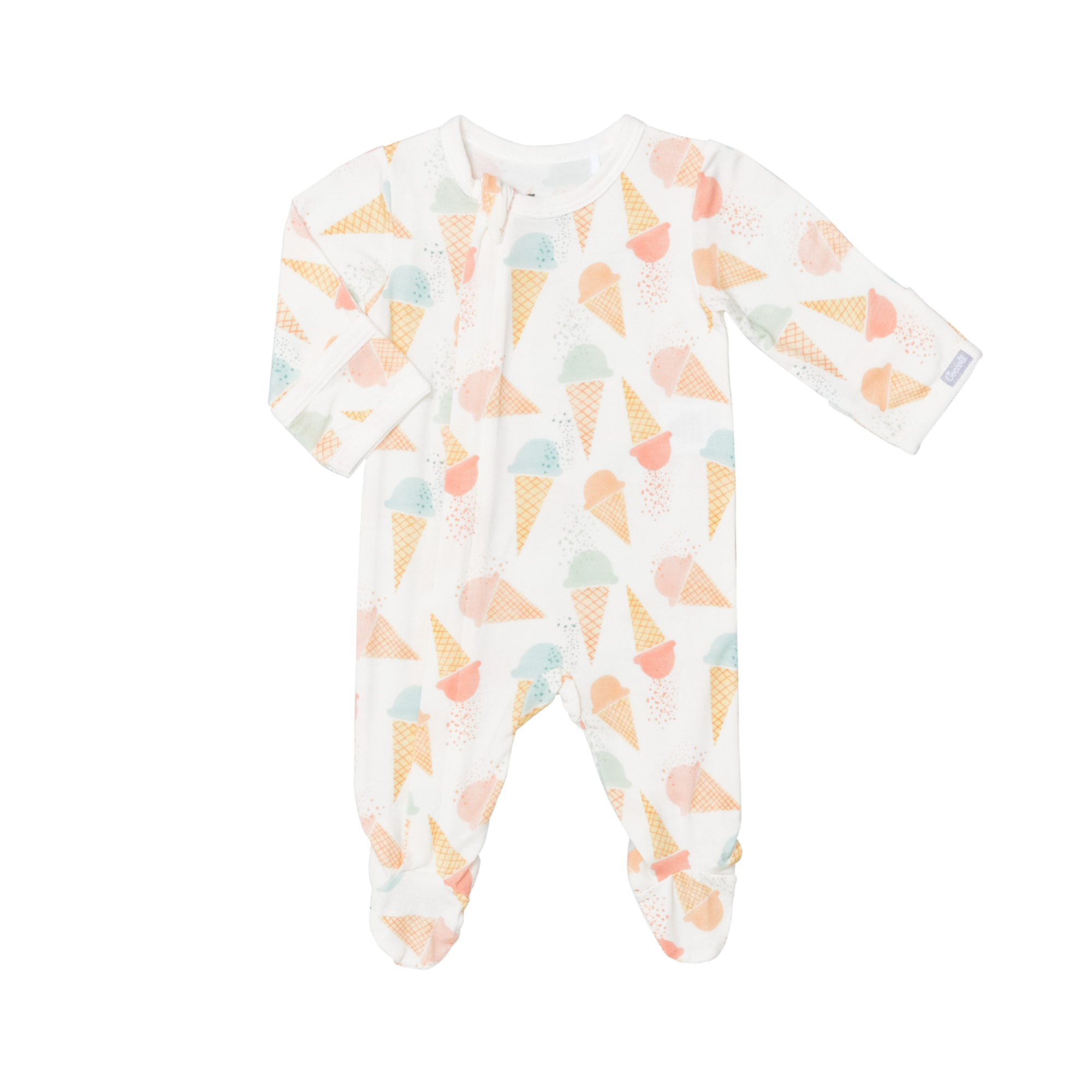 COCCOLI Modal Zipper Footie - Gelato Cones