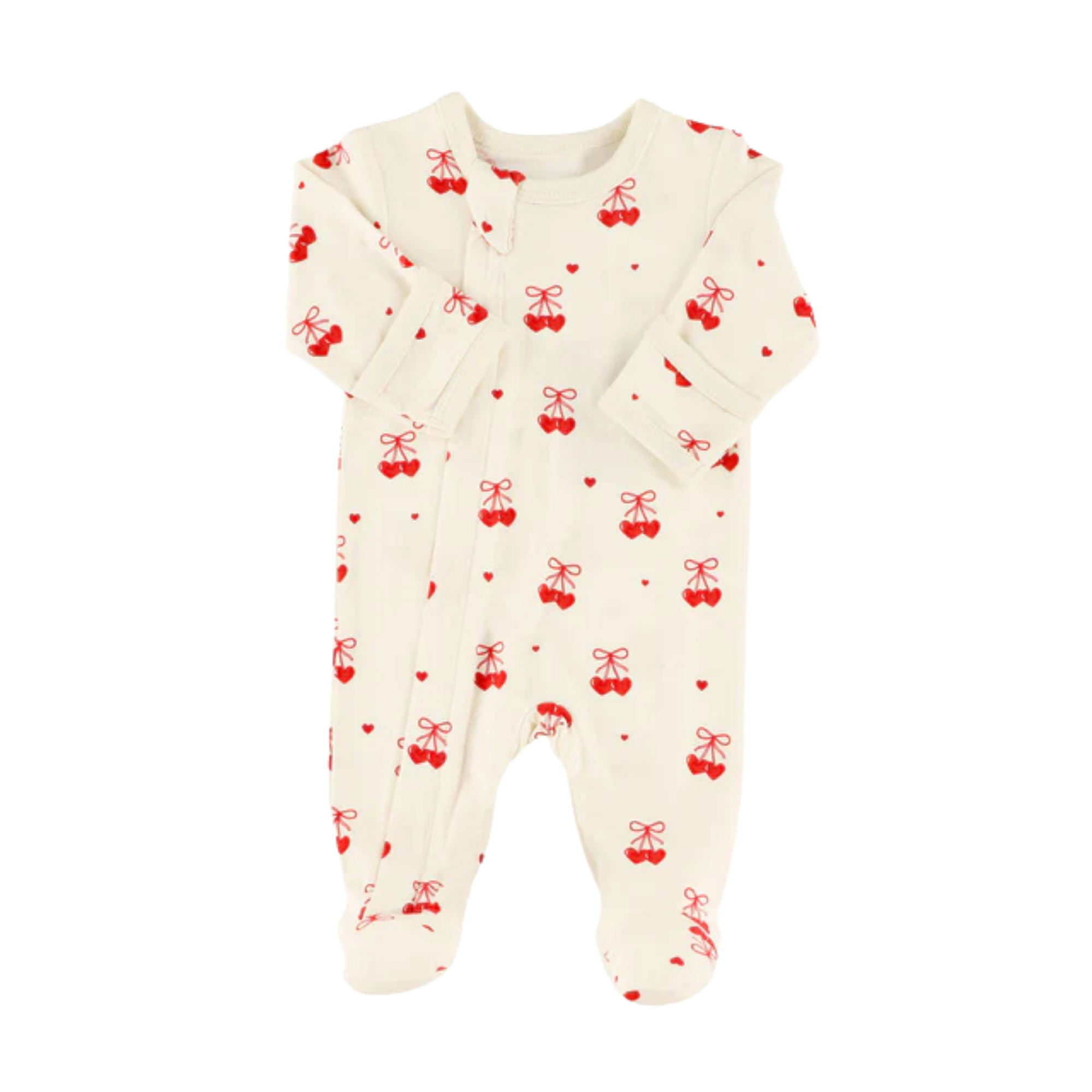 COCCOLI Modal Zipper Footie - Hearts