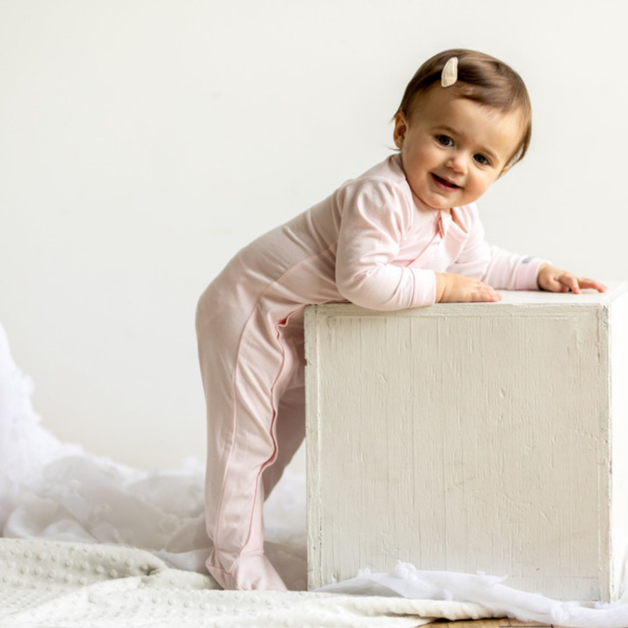 Footie zippée en modal COCCOLI - Rose clair