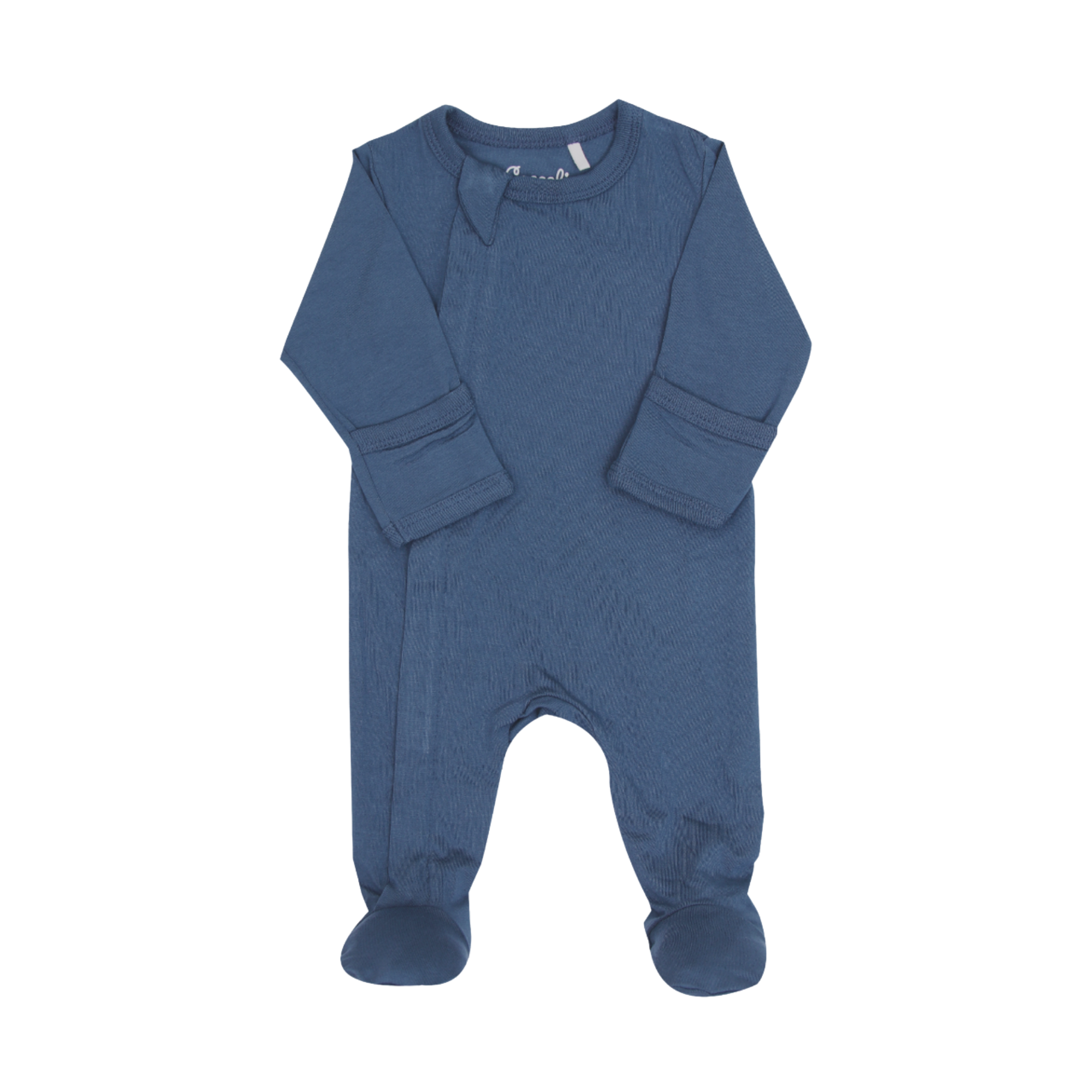 Footie à fermeture éclair en modal COCCOLI - Bleu majolique