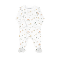 COCCOLI Modal Zipper Footie - Mushroom on Cream