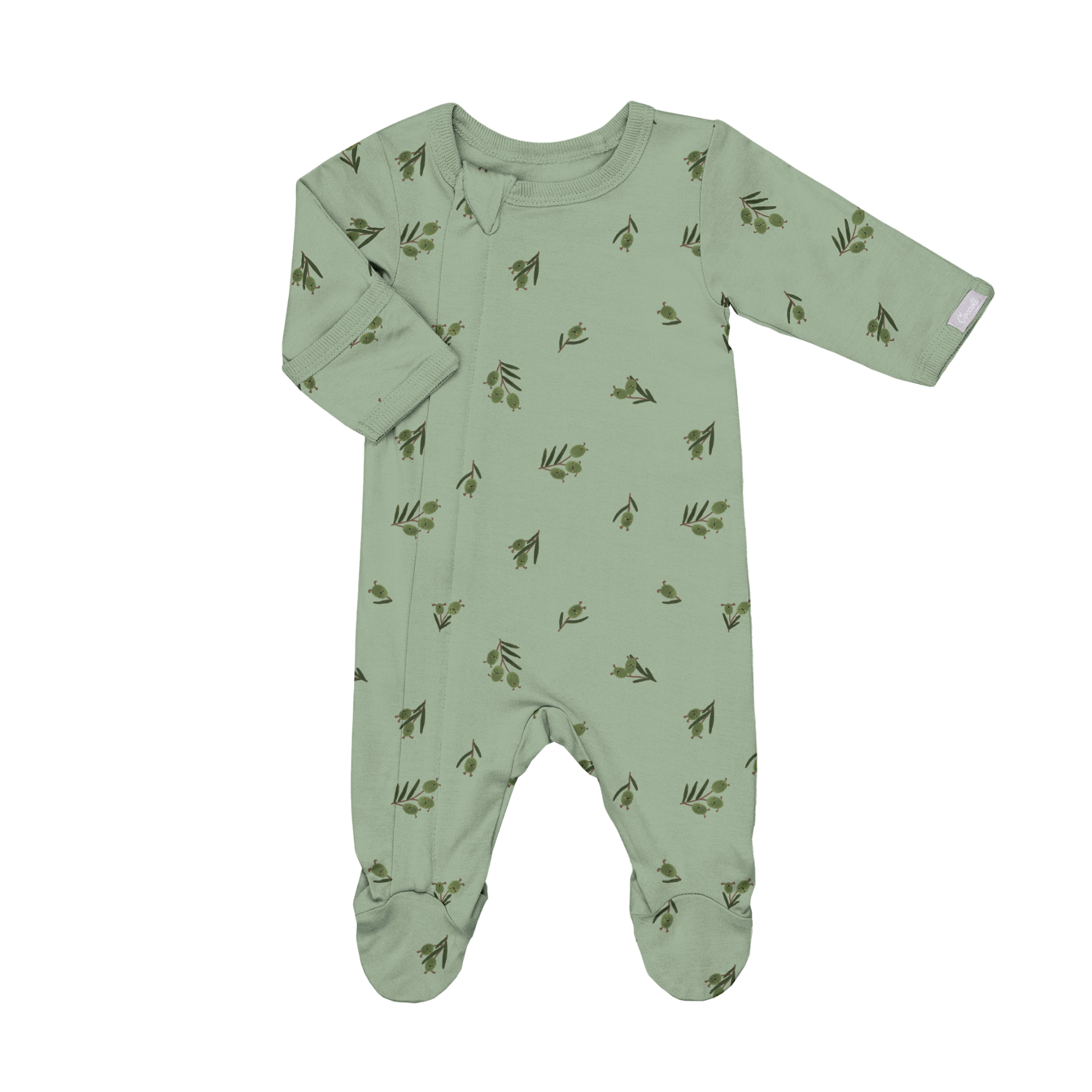 COCCOLI Modal Zipper Footie - Olives
