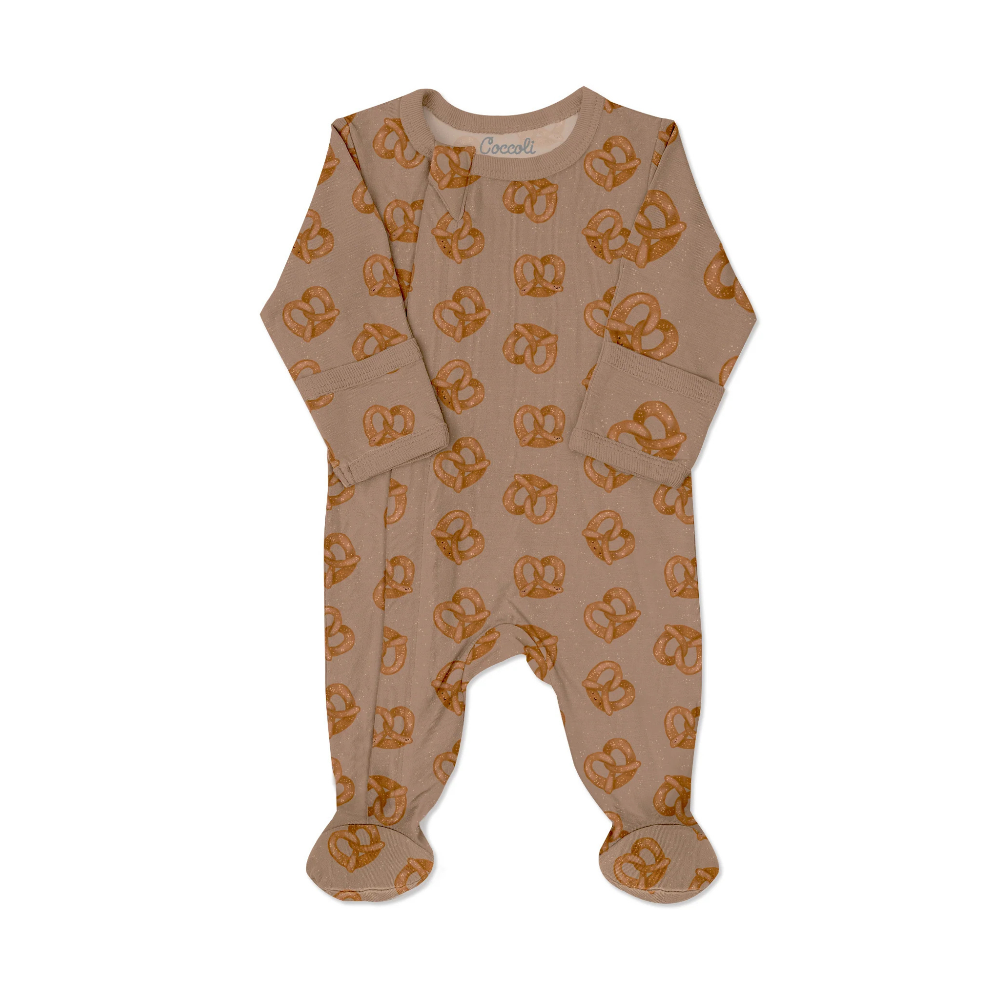 COCCOLI Modal Zipper Footie - Pretzel