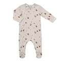 COCCOLI Modal Zipper Footie - Squirrels on Whisper