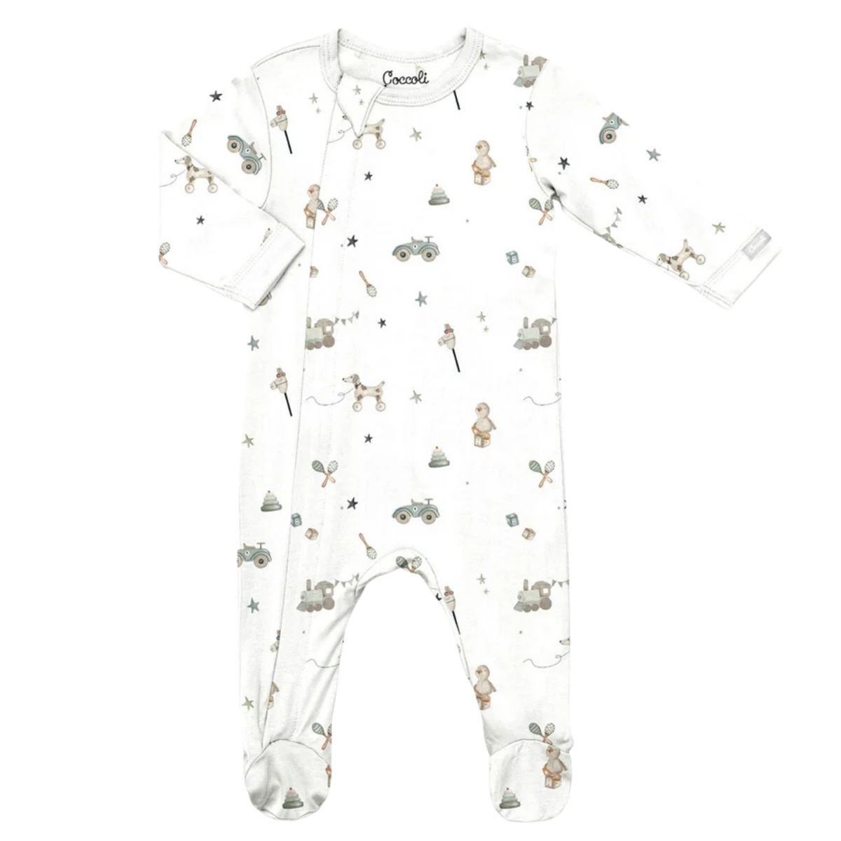 COCCOLI Modal Zipper Footie - Toys on Cream
