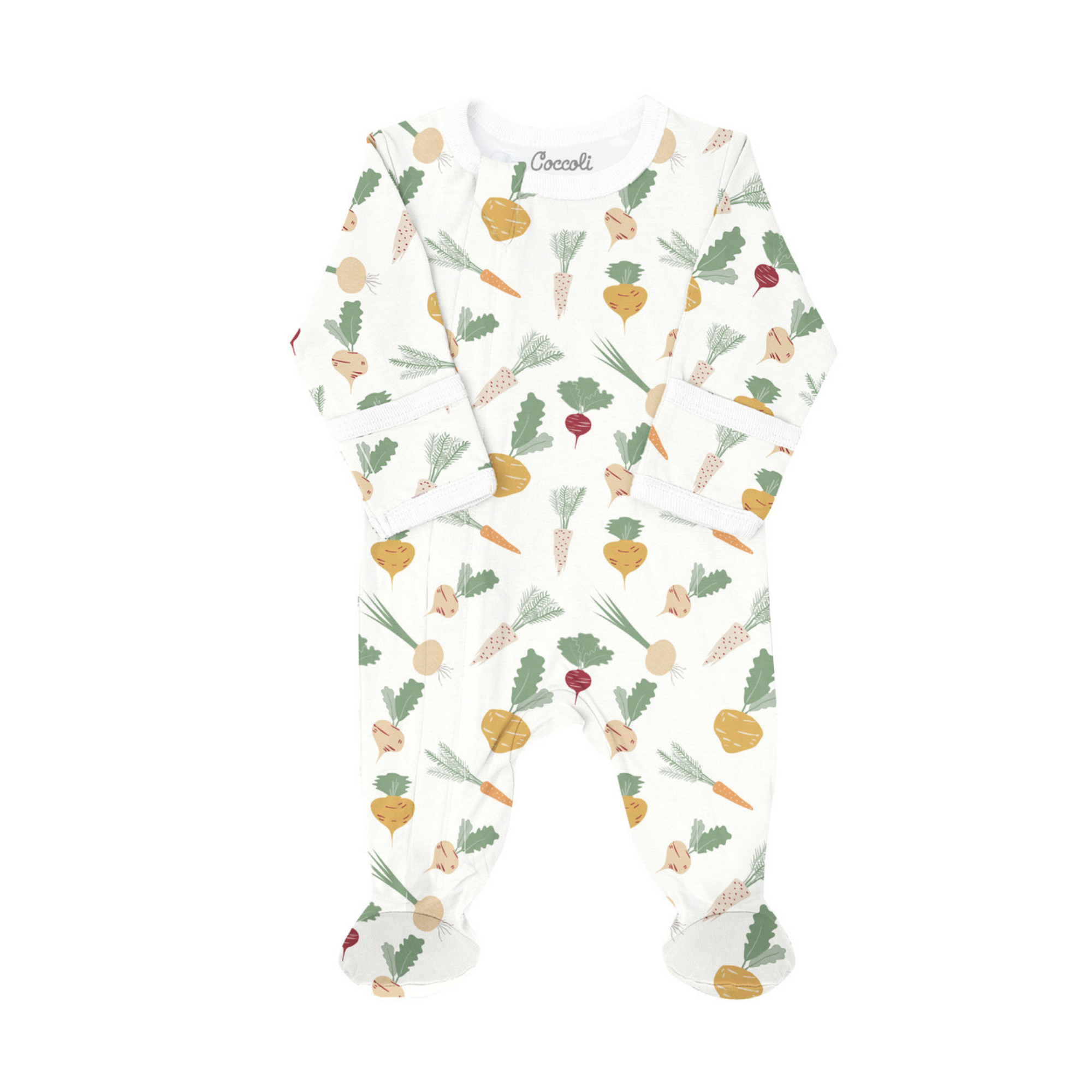 COCCOLI Modal Zipper Footie - Légumes sur crème