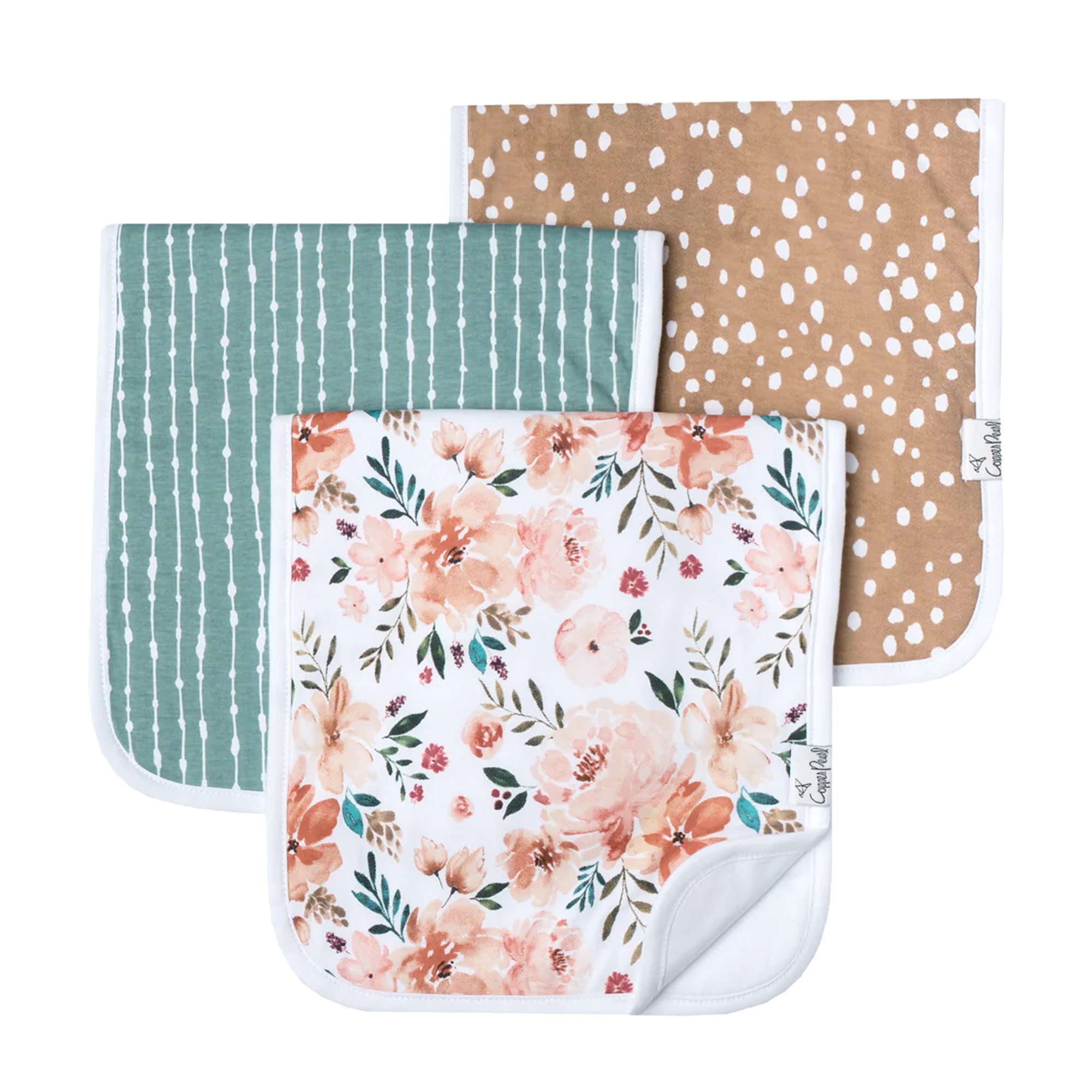 COPPER PEARL Burp Cloths - Autumn