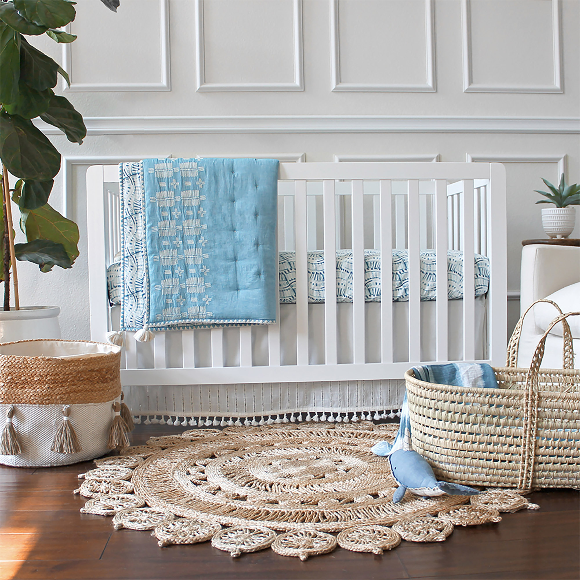CRANE Boho Crib Skirt - Off-White