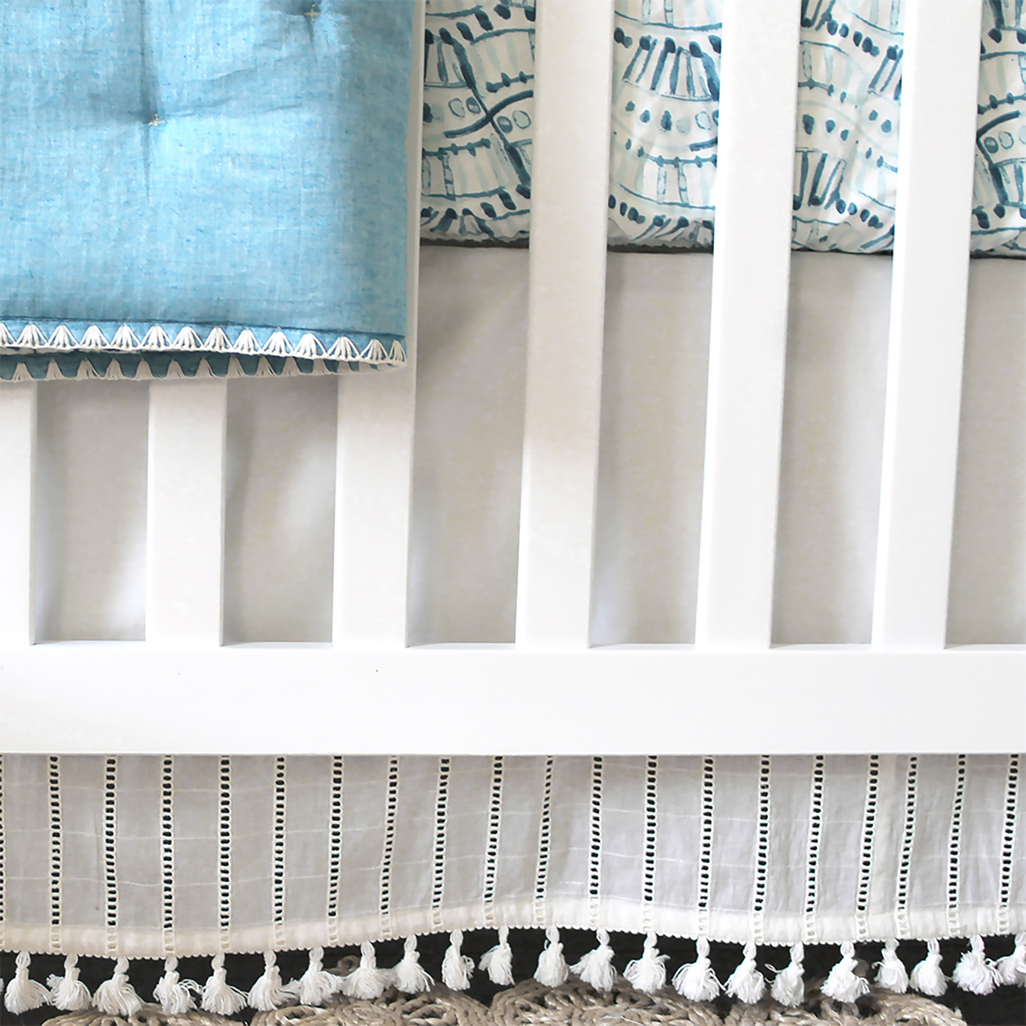 CRANE Boho Crib Skirt - Off-White