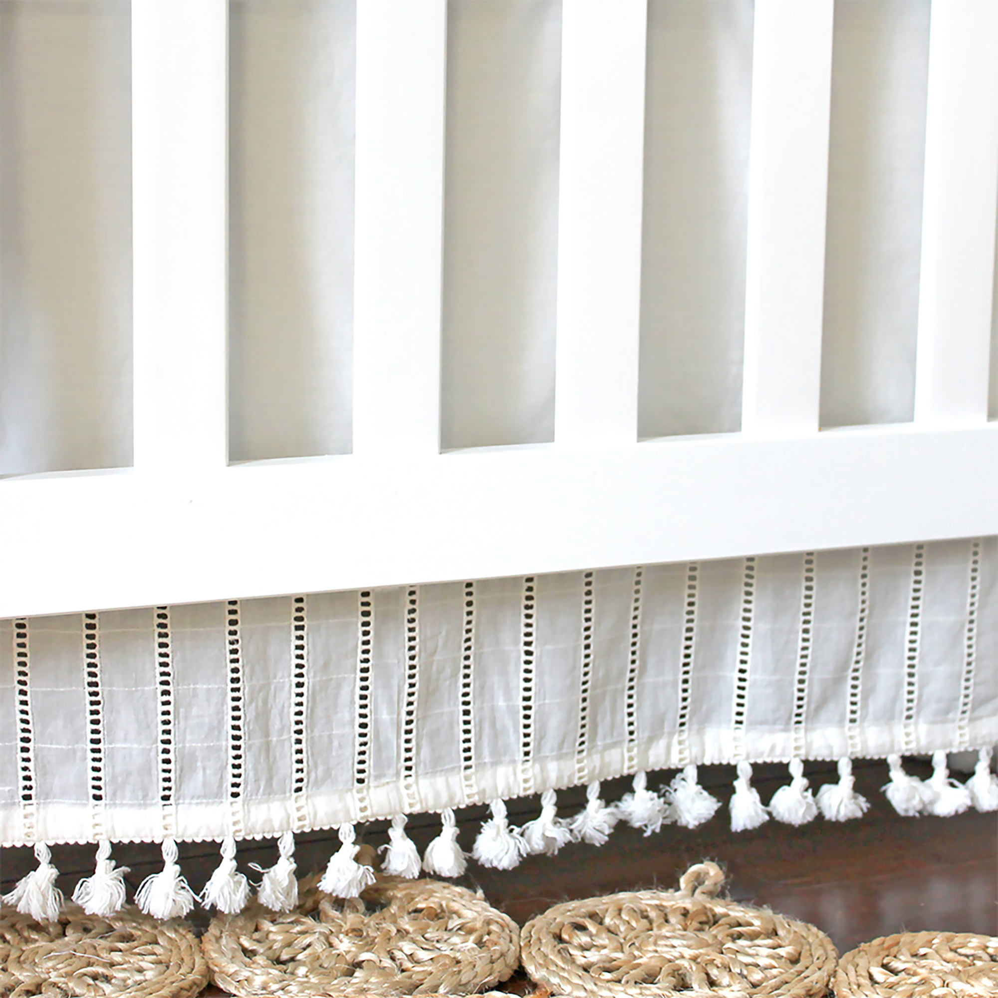 CRANE Boho Crib Skirt - Off-White