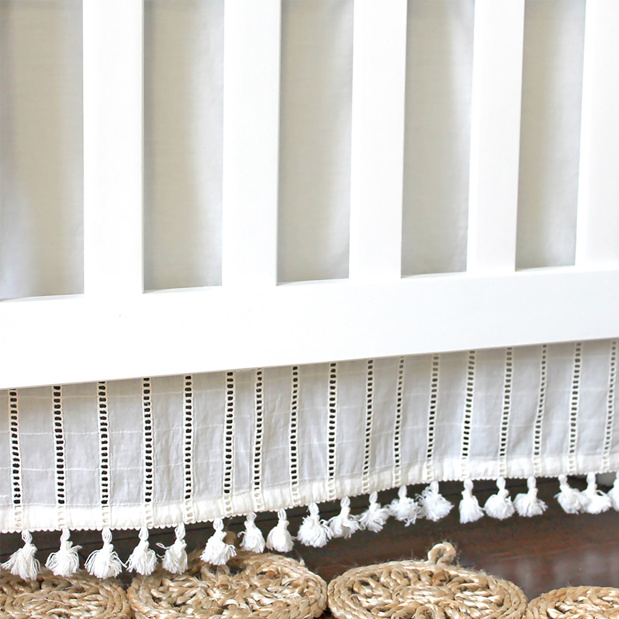 CRANE Boho Crib Skirt - Off-White