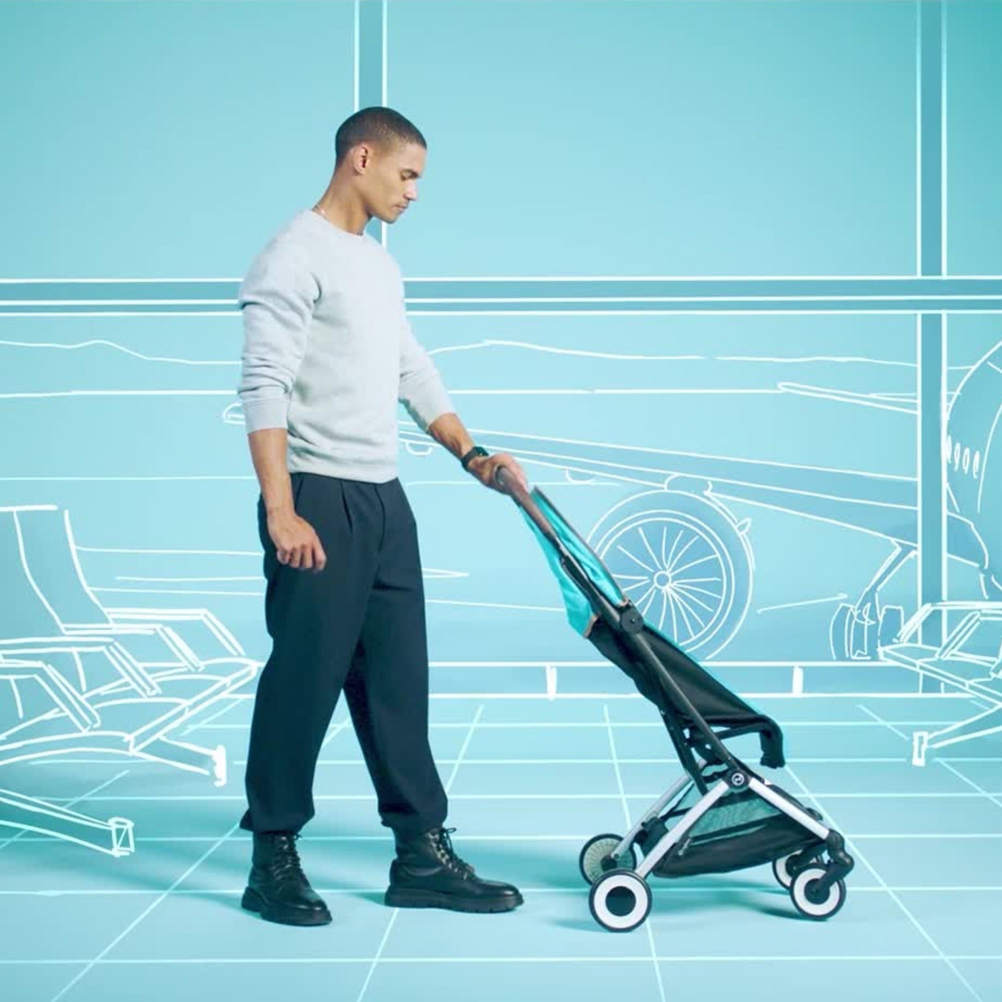 Poussette CYBEX Orfeo - Bleu plage