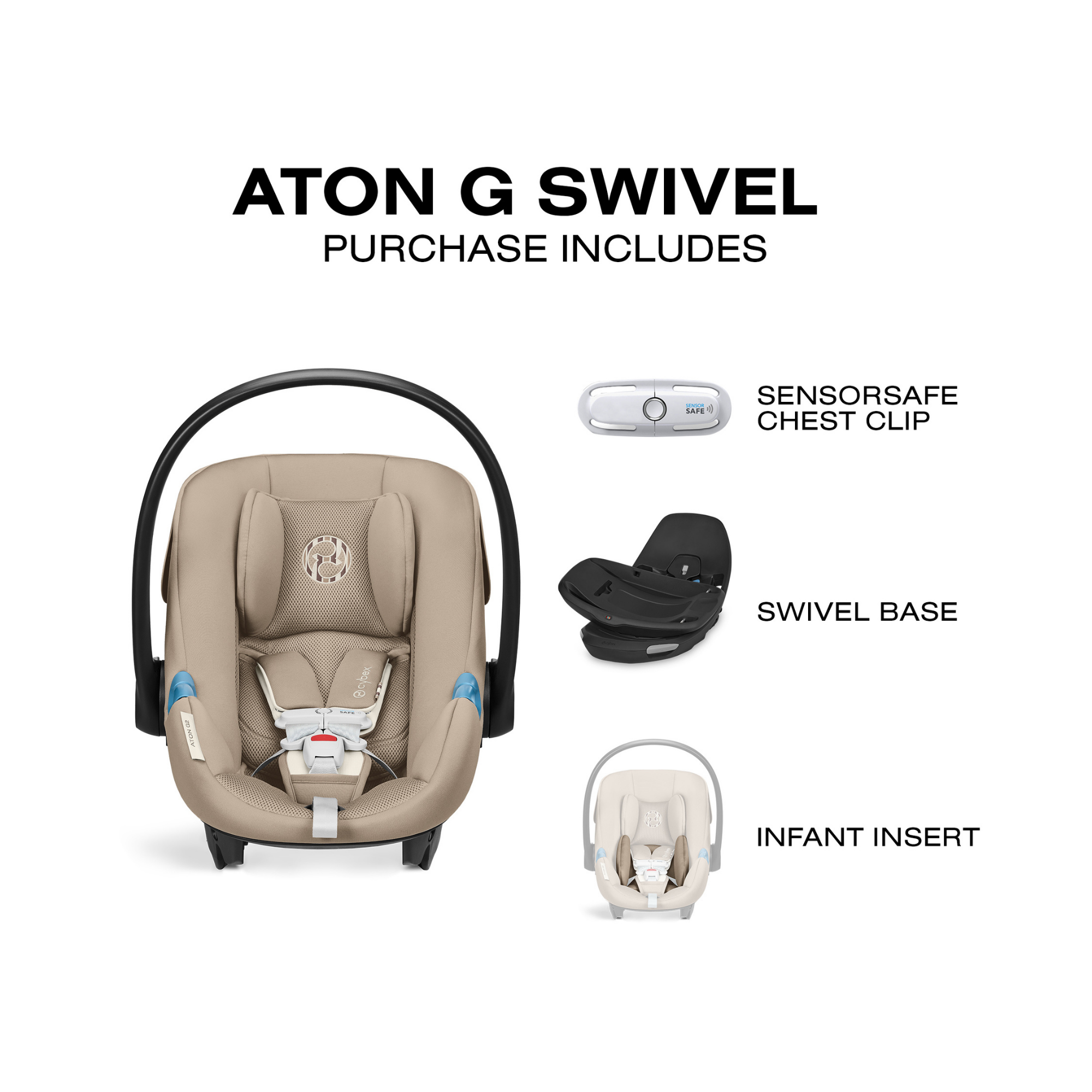 Siège auto pivotant pour bébé CYBEX Aton G avec SensorSafe