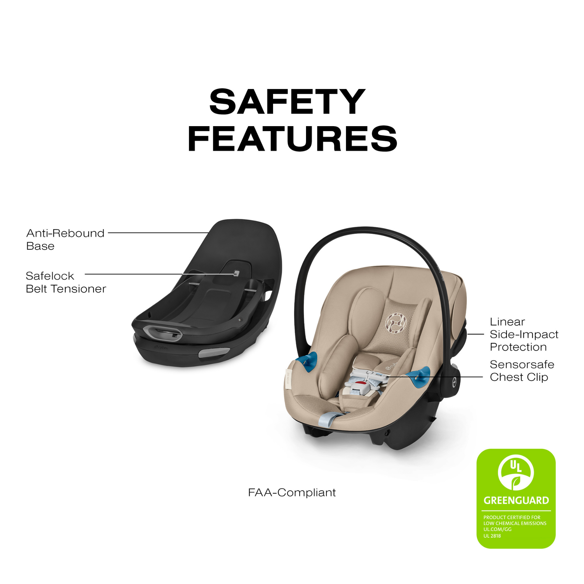 Siège auto pivotant pour bébé CYBEX Aton G avec SensorSafe