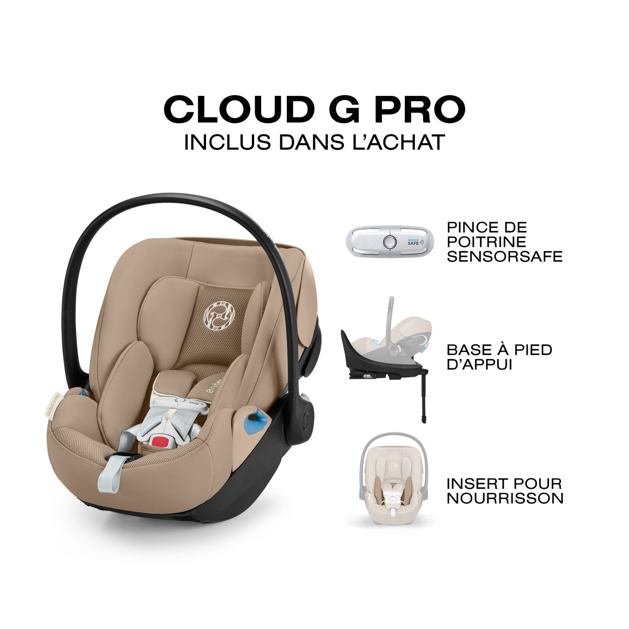 CYBEX Gazelle S + Cloud G Pro Travel System - Almond Beige