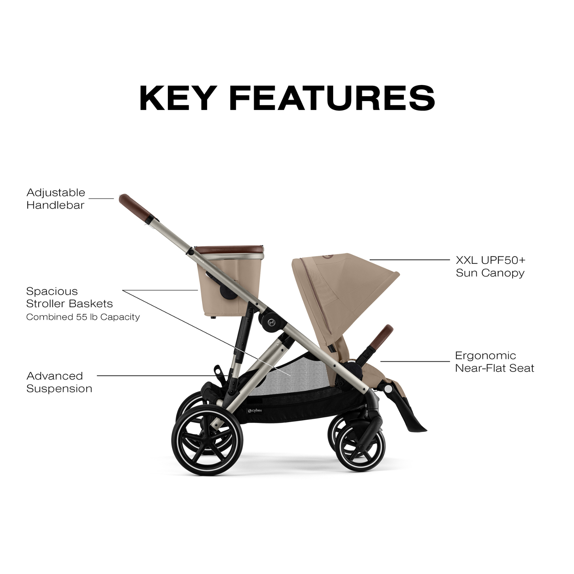 CYBEX Gazelle S + Cloud G Pro Travel System - Almond Beige