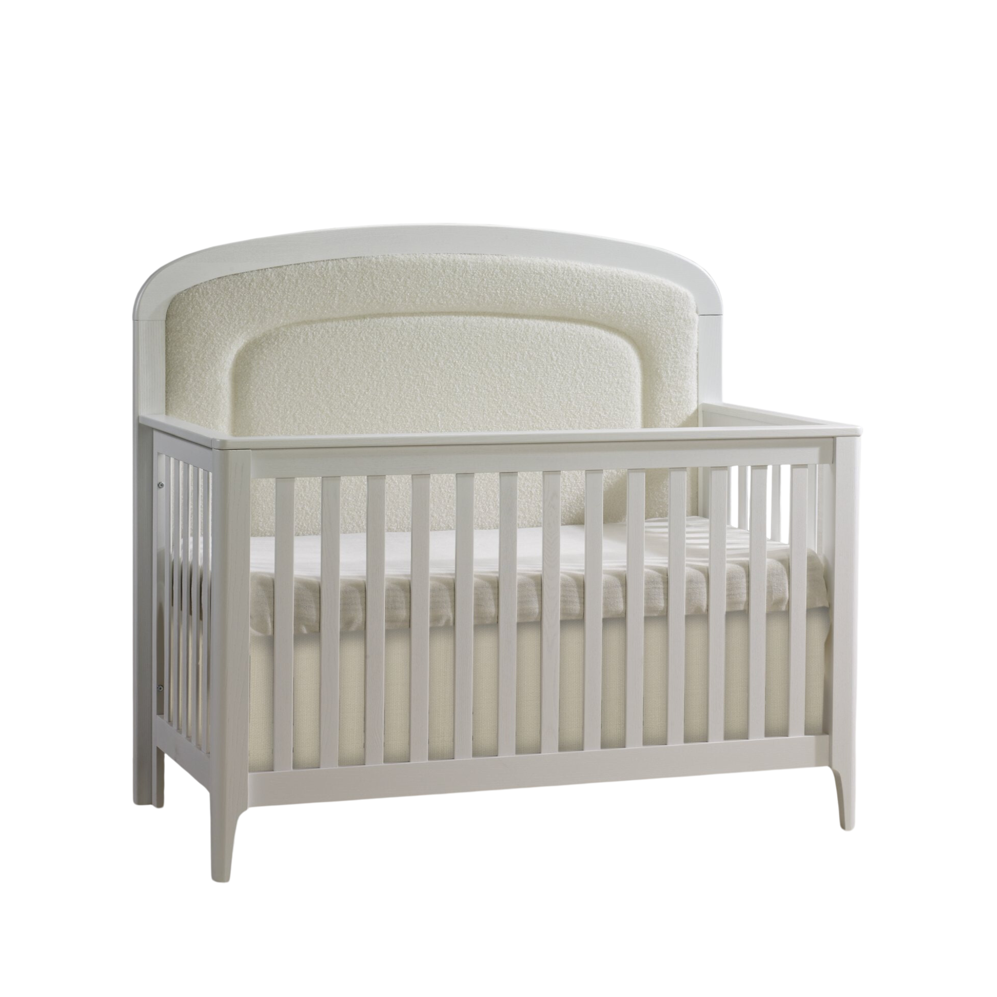 NATART Lit de bébé convertible Palo avec panneau rembourré Boucle Beige
