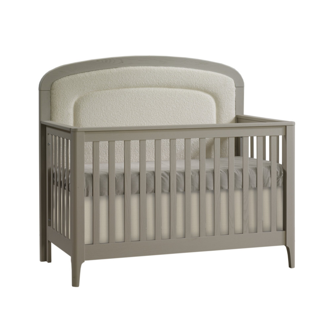 NATART Palo Convertible Crib W/ Upholstered Panel Boucle Beige