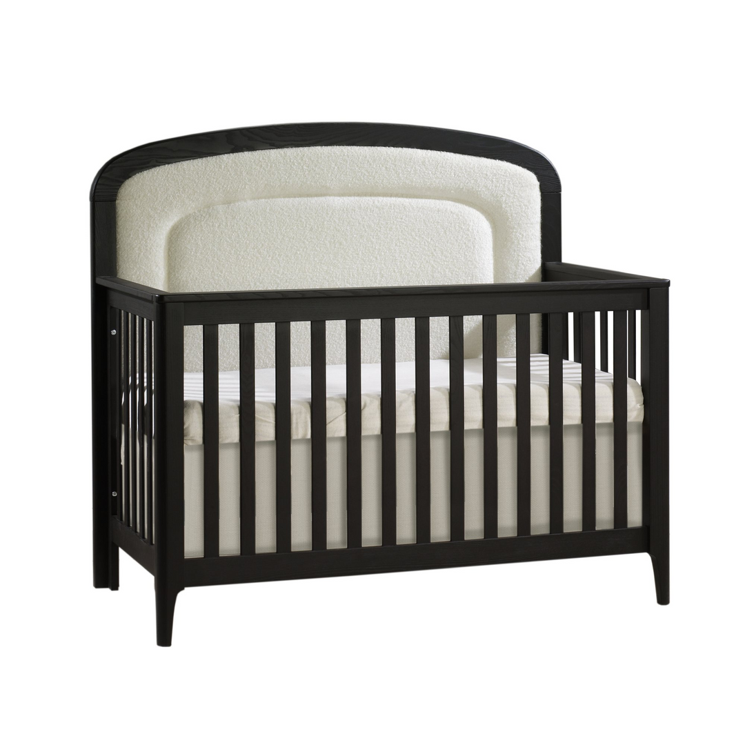 NATART Palo Convertible Crib W/ Upholstered Panel Boucle Beige
