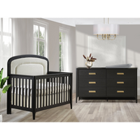 Thumbnail for NATART Palo Convertible Crib W/ Upholstered Panel Boucle Beige