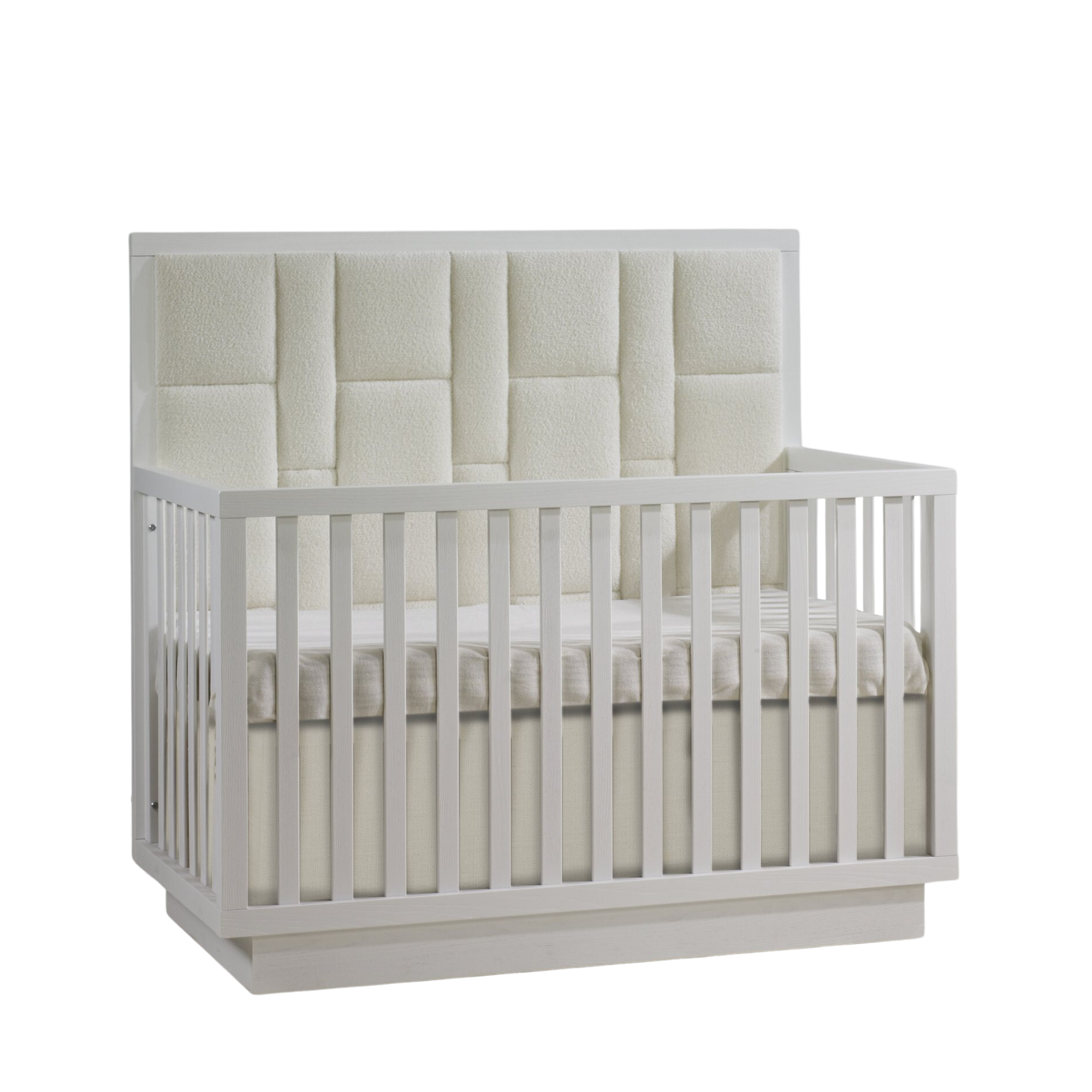 NATART Como Convertible Crib W/ Upholstered Panel Boucle Beige