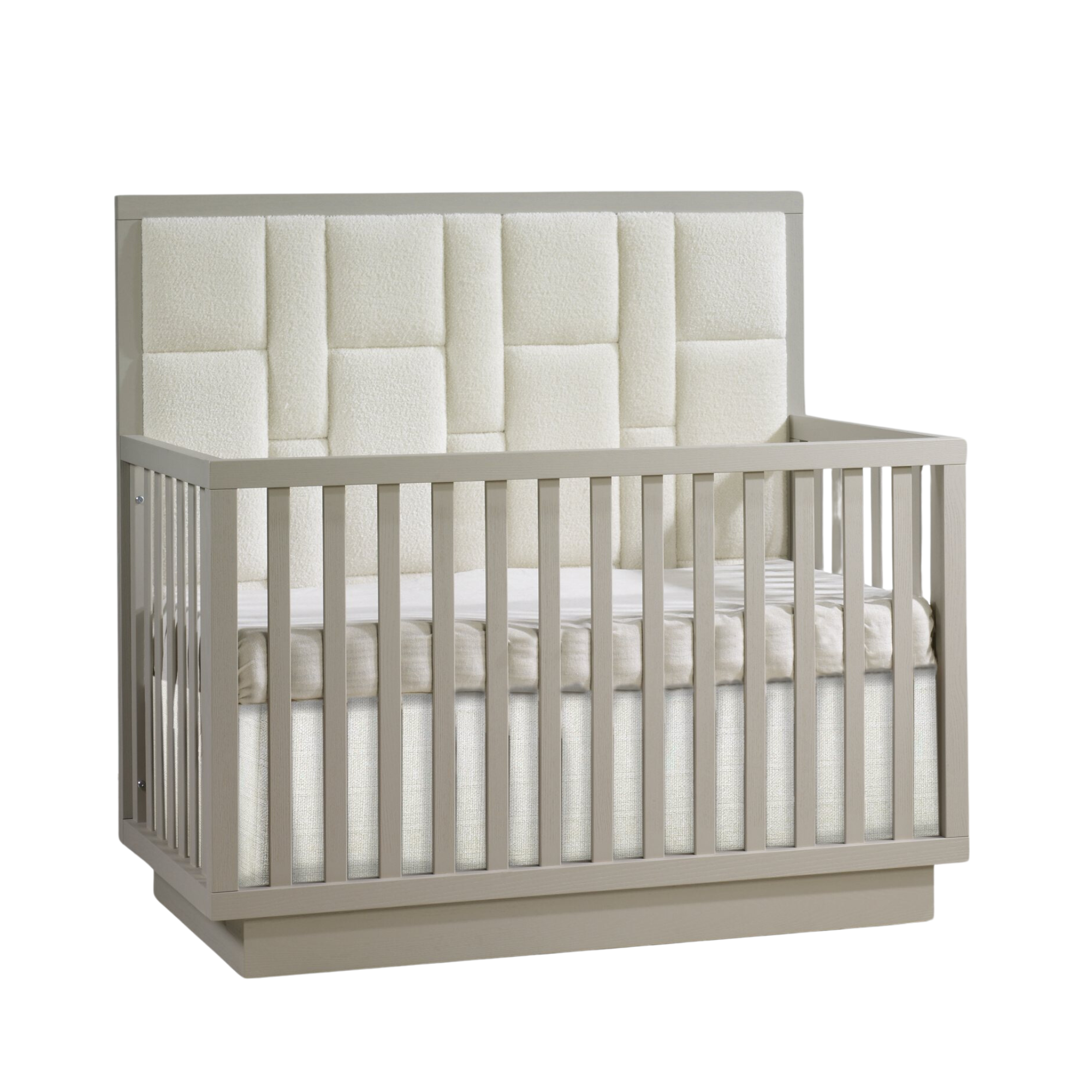 NATART Como Convertible Crib W/ Upholstered Panel Boucle Beige