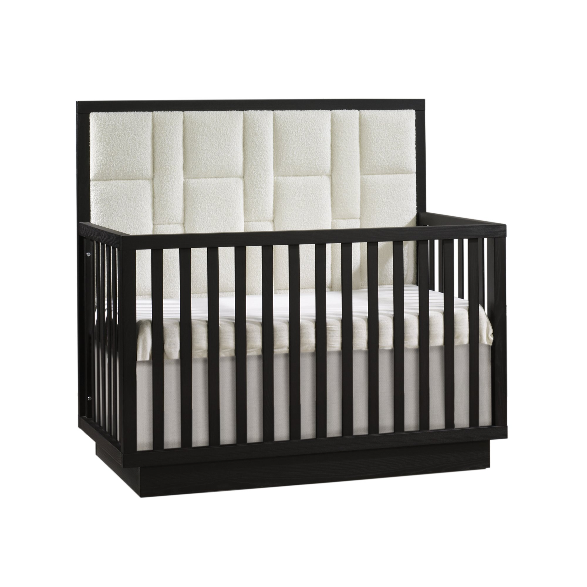 NATART Como Convertible Crib W/ Upholstered Panel Boucle Beige