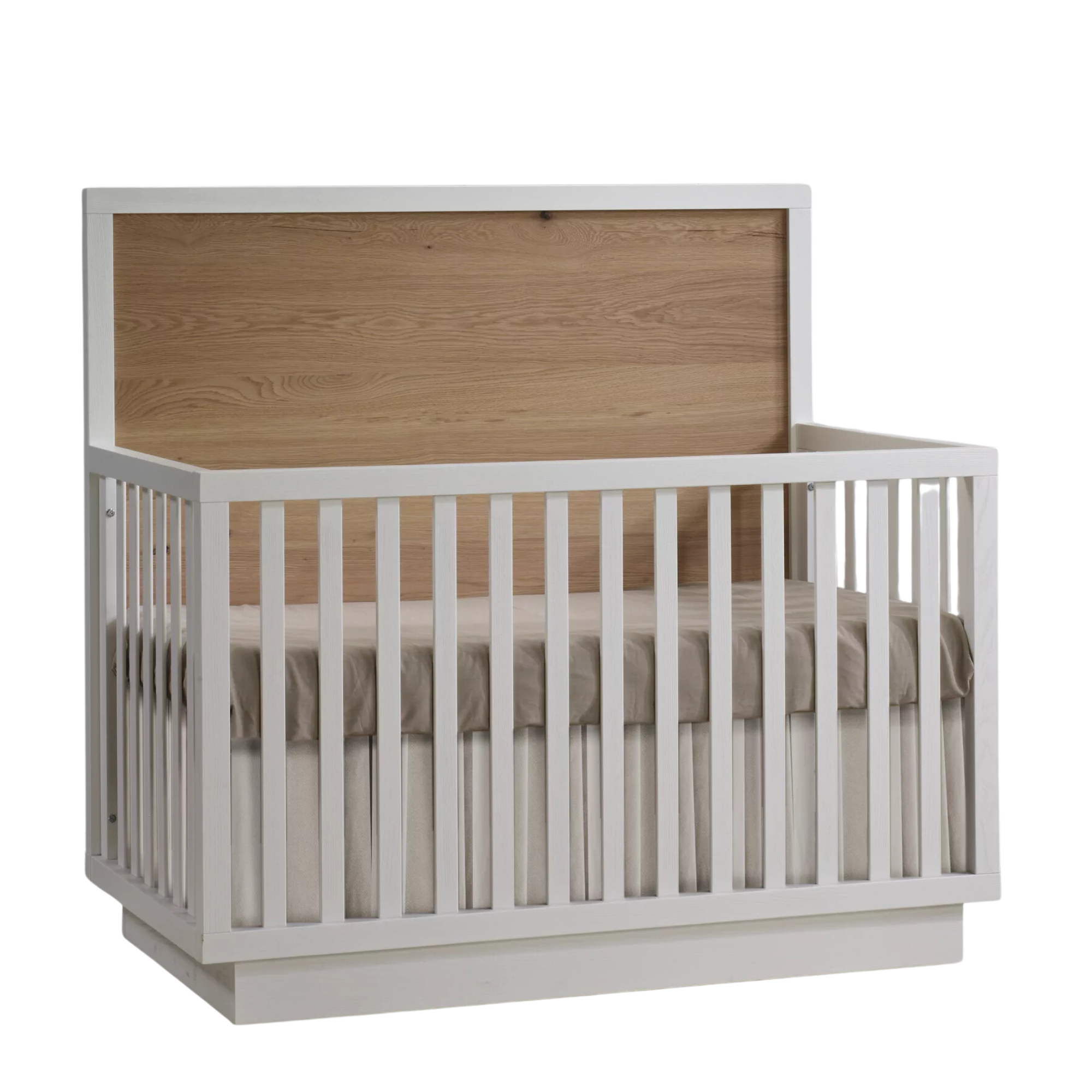 NATART Como Naturale 5-IN-1 Convertible Crib - White/Rustic Oak