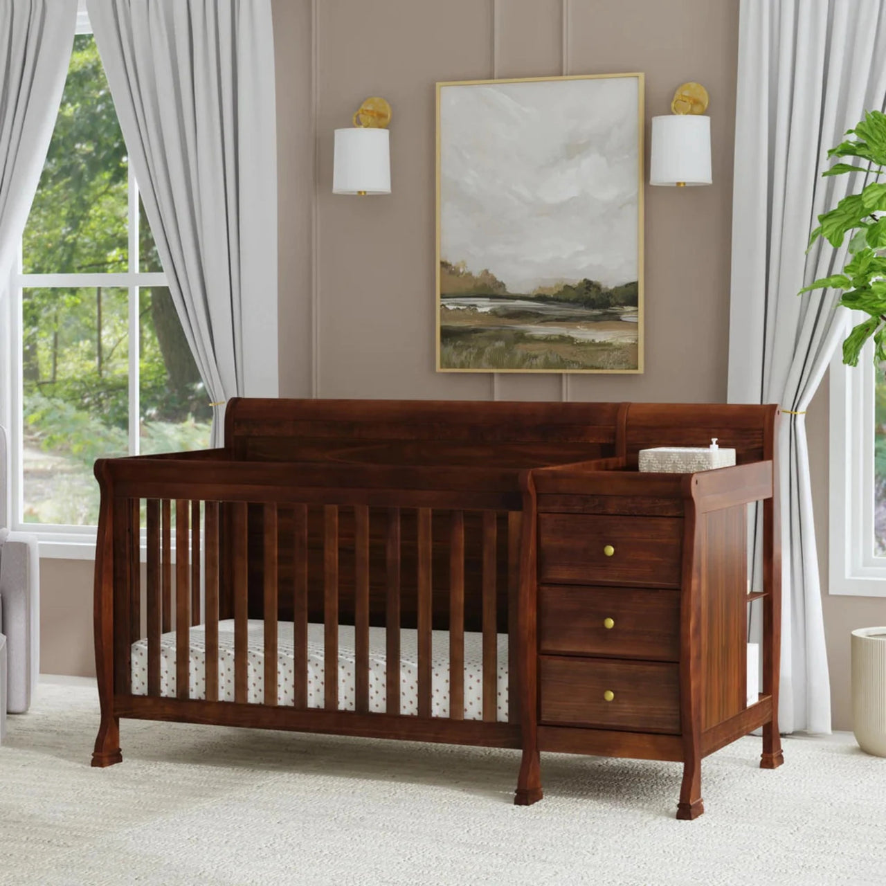 DAVINCI Kalani 4 in 1 Convertible Crib Changer Espresso Kido Bebe