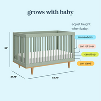 Thumbnail for DAVINCI Marley 3-In-1 Convertible Crib - Light Sage/Honey