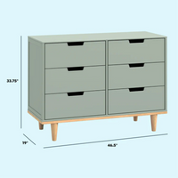 Thumbnail for DAVINCI Marley 6-Drawer Double Dresser - Light Sage/Honey