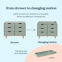 Thumbnail for DAVINCI Marley 6-Drawer Double Dresser - Light Sage/Honey