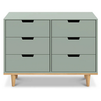 Thumbnail for DAVINCI Marley 6-Drawer Double Dresser - Light Sage/Honey