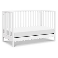 Thumbnail for DAVINCI Sammy Scallop 4-in-1 Convertible Crib - White