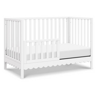 Thumbnail for DAVINCI Sammy Scallop 4-in-1 Convertible Crib - White