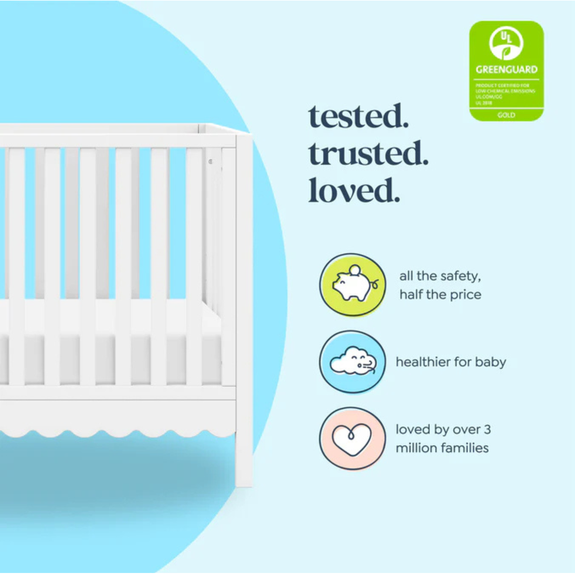 Lit bébé convertible 4 en 1 DAVINCI Sammy Scallop