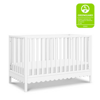 Thumbnail for DAVINCI Sammy Scallop 4-in-1 Convertible Crib - White