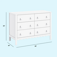 Thumbnail for DAVINCI Sammy Scallop 6-Drawer Dresser - White