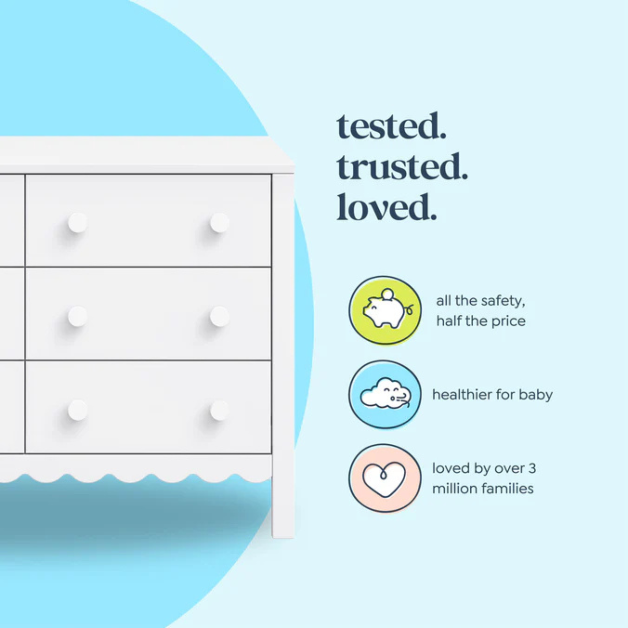 Commode 6 tiroirs DAVINCI Sammy Scallop