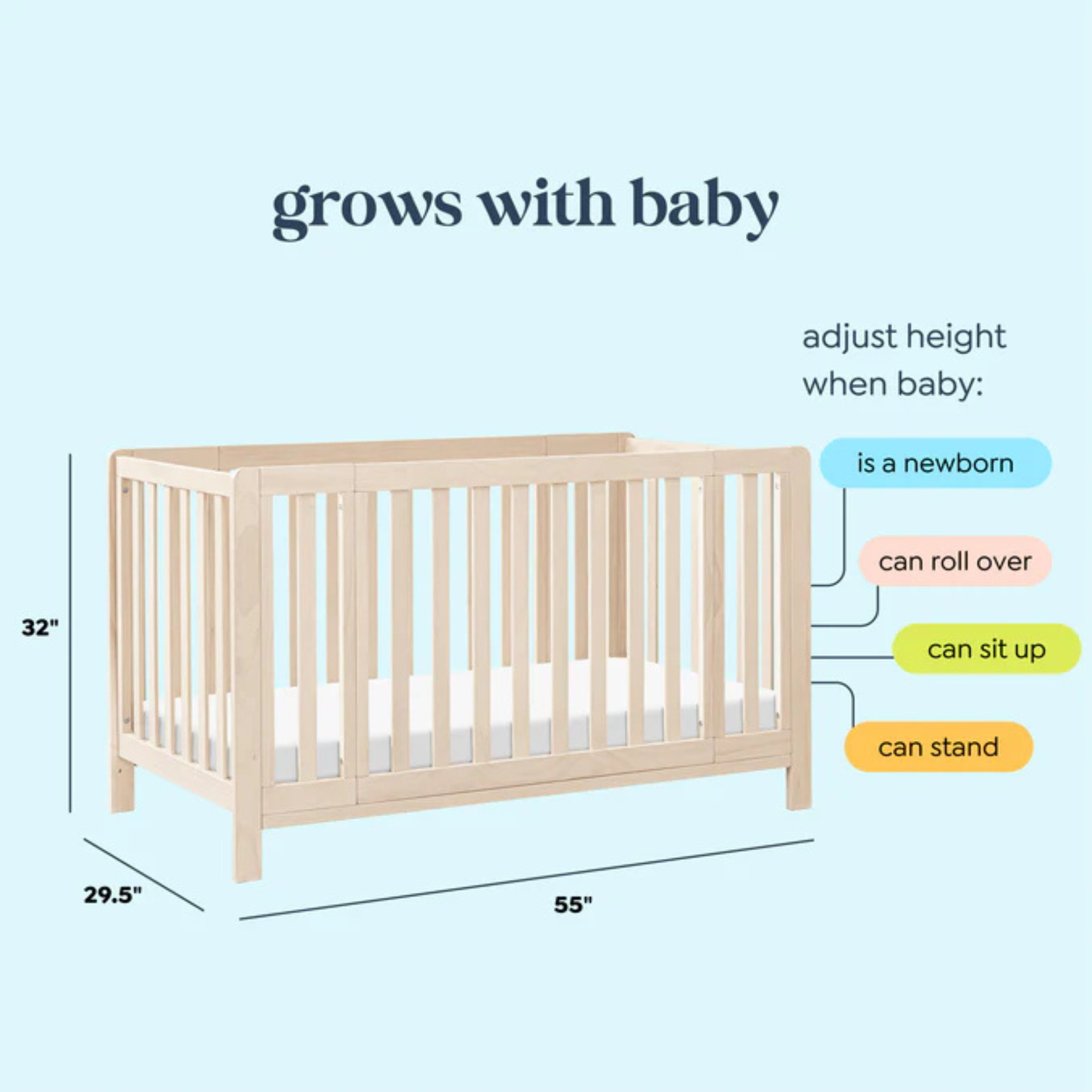 CARTERS by DAVINCI Colby GROW Berceau convertible 6 en 1 en berceau