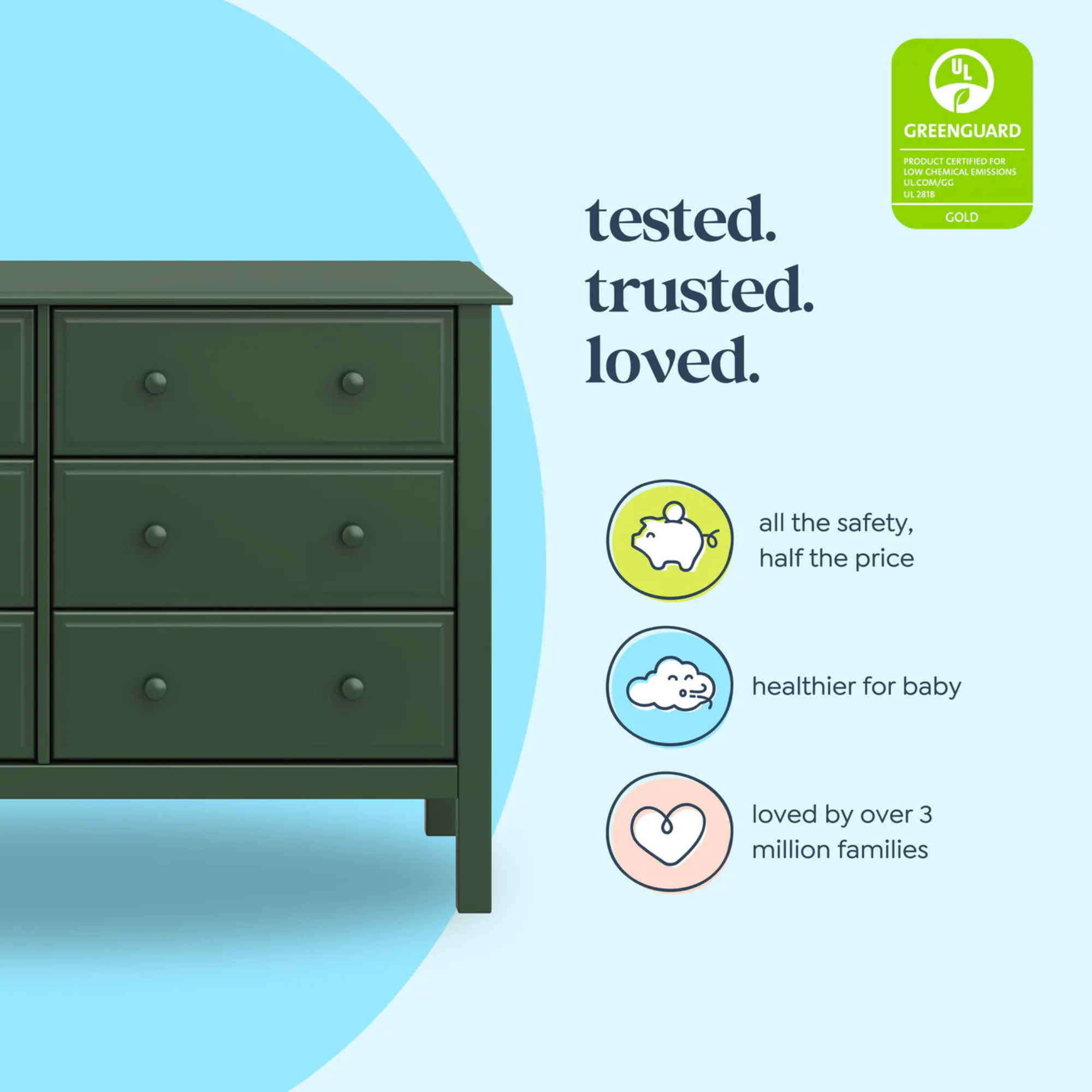 DAVINCI Jayden 6-Drawer Double Wide Dresser