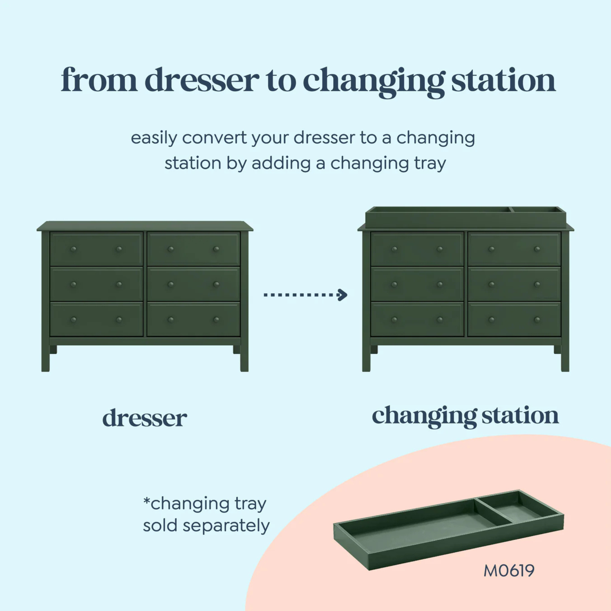 DAVINCI Jayden 6-Drawer Double Wide Dresser