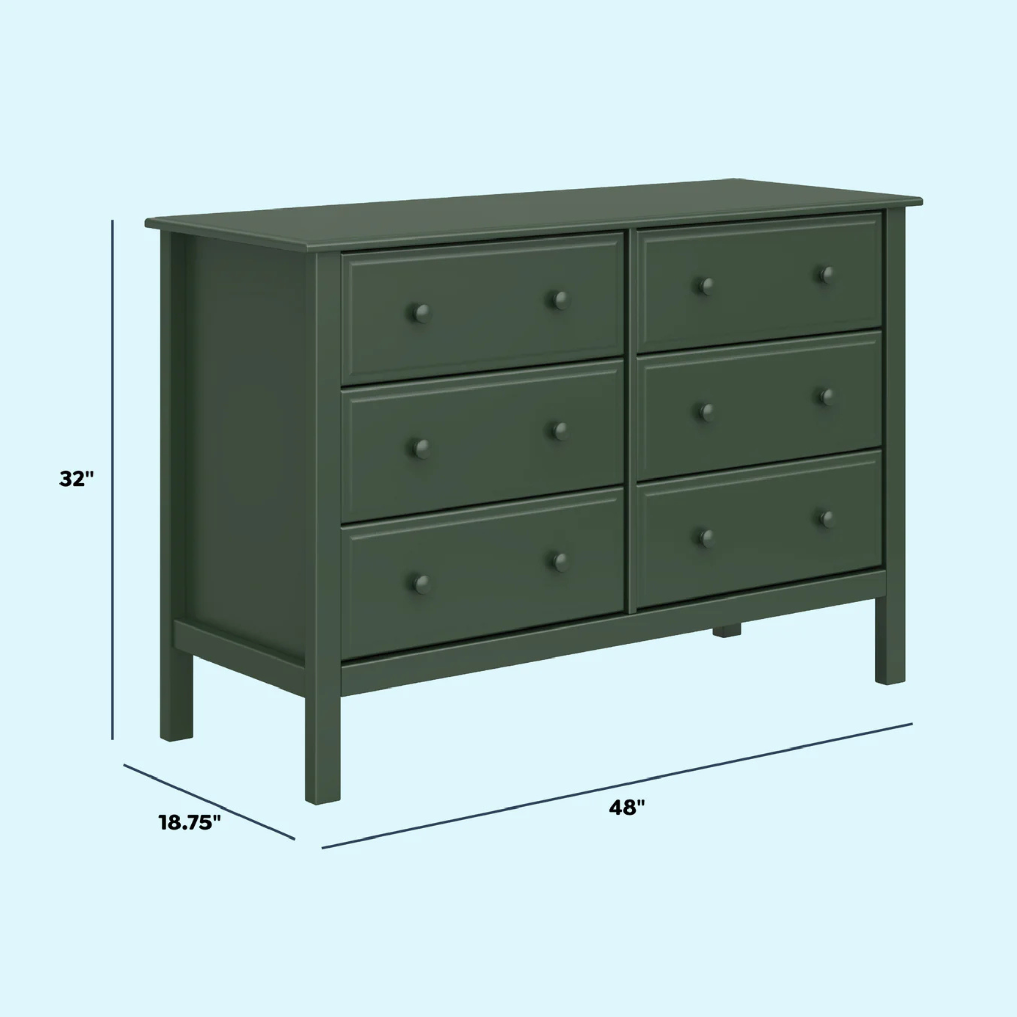 DAVINCI Jayden 6-Drawer Double Wide Dresser
