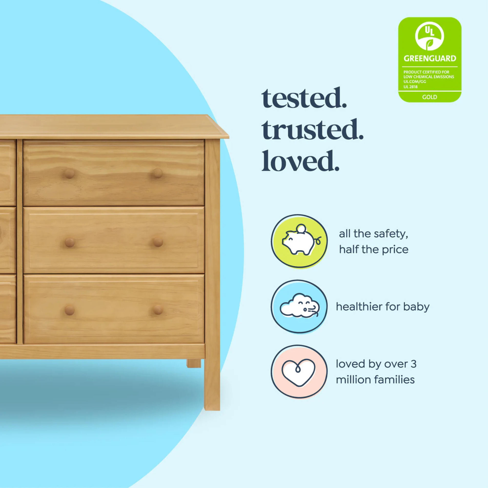 DAVINCI Jayden 6-Drawer Double Wide Dresser