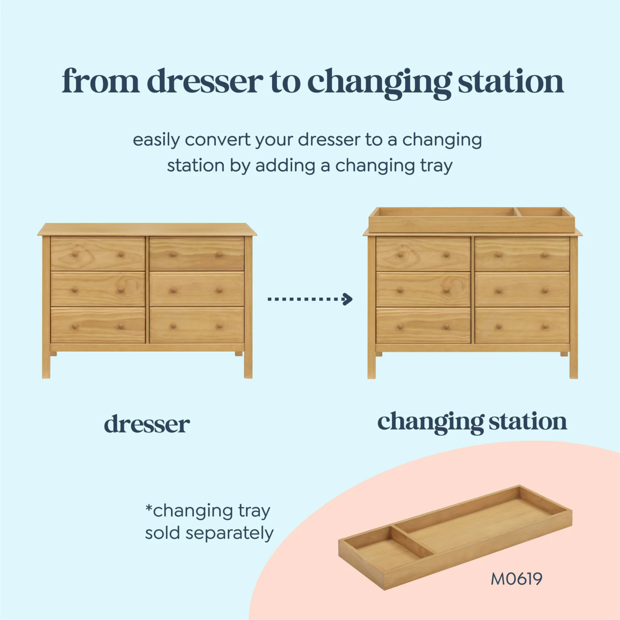 DAVINCI Jayden 6-Drawer Double Wide Dresser