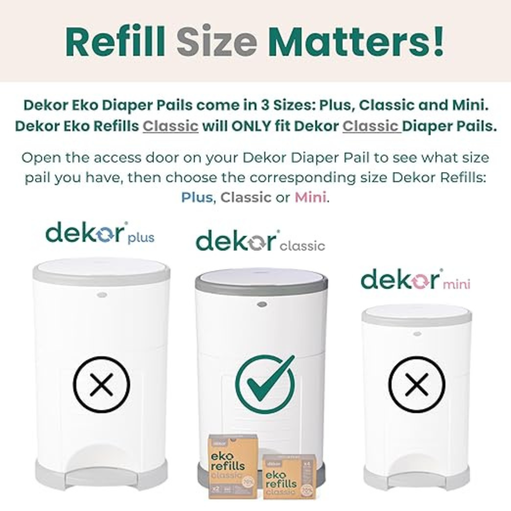DÉKOR Eko Classic Diaper Pail Refill 2 Pack